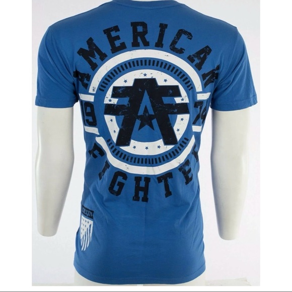 AMERICAN FIGHTER Bradley Eagle Blue Athletic Fit Mens Crewneck T-shirt L-3XL NWT - Picture 8 of 9